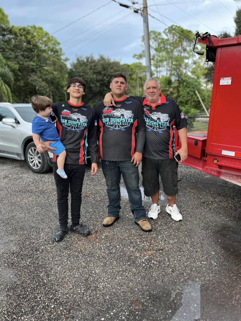 Todd Barbieri and family, owners of T & R Dumpster Rentals in Palm Beach County, FL.